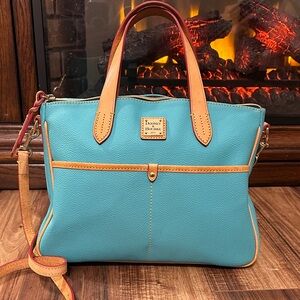 NWOT- Dooney & Bourke Small Daniela Aqua and Tan Tote